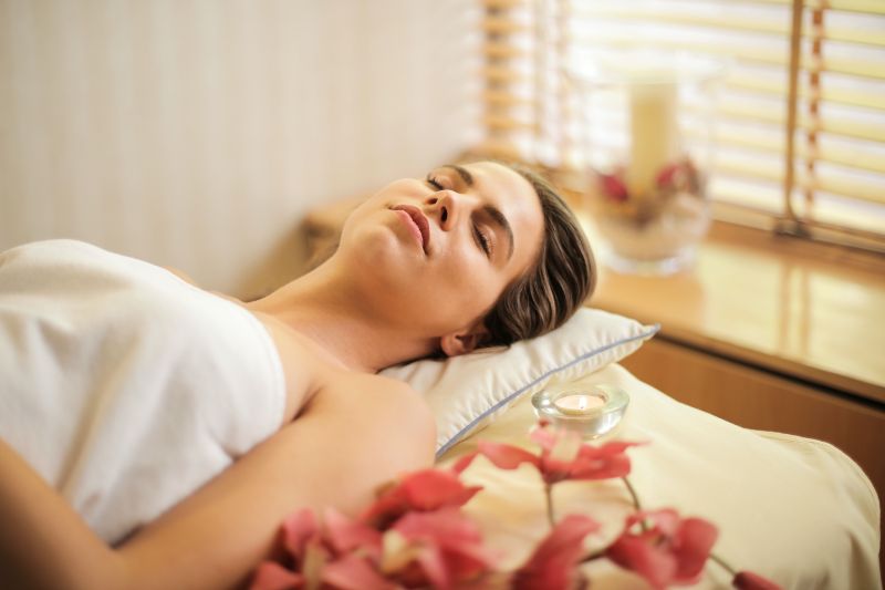 Woman relaxing on a spa
